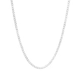 Cadena Cubana Gruesa Plata S925 Hombre Barbado 55cm X 4mm Plateado
