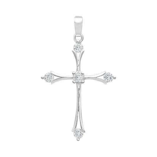 Joyaris Dije Cruz Italiana Plata 925 Unisex Zirconias 31mm Plateado