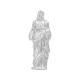 Dije Sólido Cristo Sagrado Corazón De Jesús Liso Plata 925 Plateado