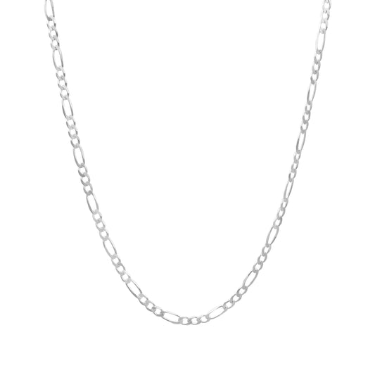 Cadena Figaro 3x1 Hombre Mujer Regalo Plata 925 4 Mm 70 Cm Plateado