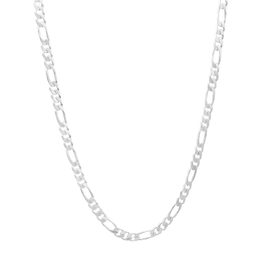 Cadena Figaro 3x1 Gruesa Hombre Regalo Plata 925 7 Mm 60 Cm Plateado