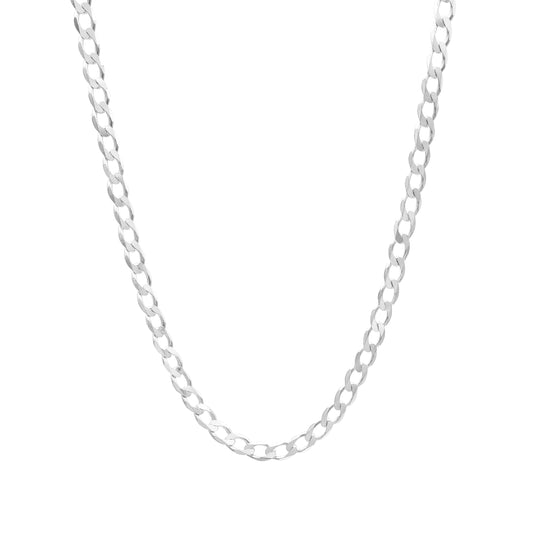 Cadena Cubana Barbada Gruesa Hombre Plata 925 8 Mm 60 Cm Plateado