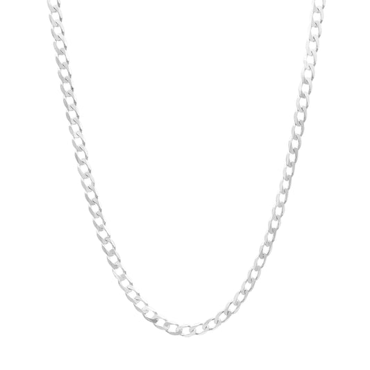 Cadena Cubana Barbada Gruesa Hombre Plata 925 7 Mm 60 Cm Plateado