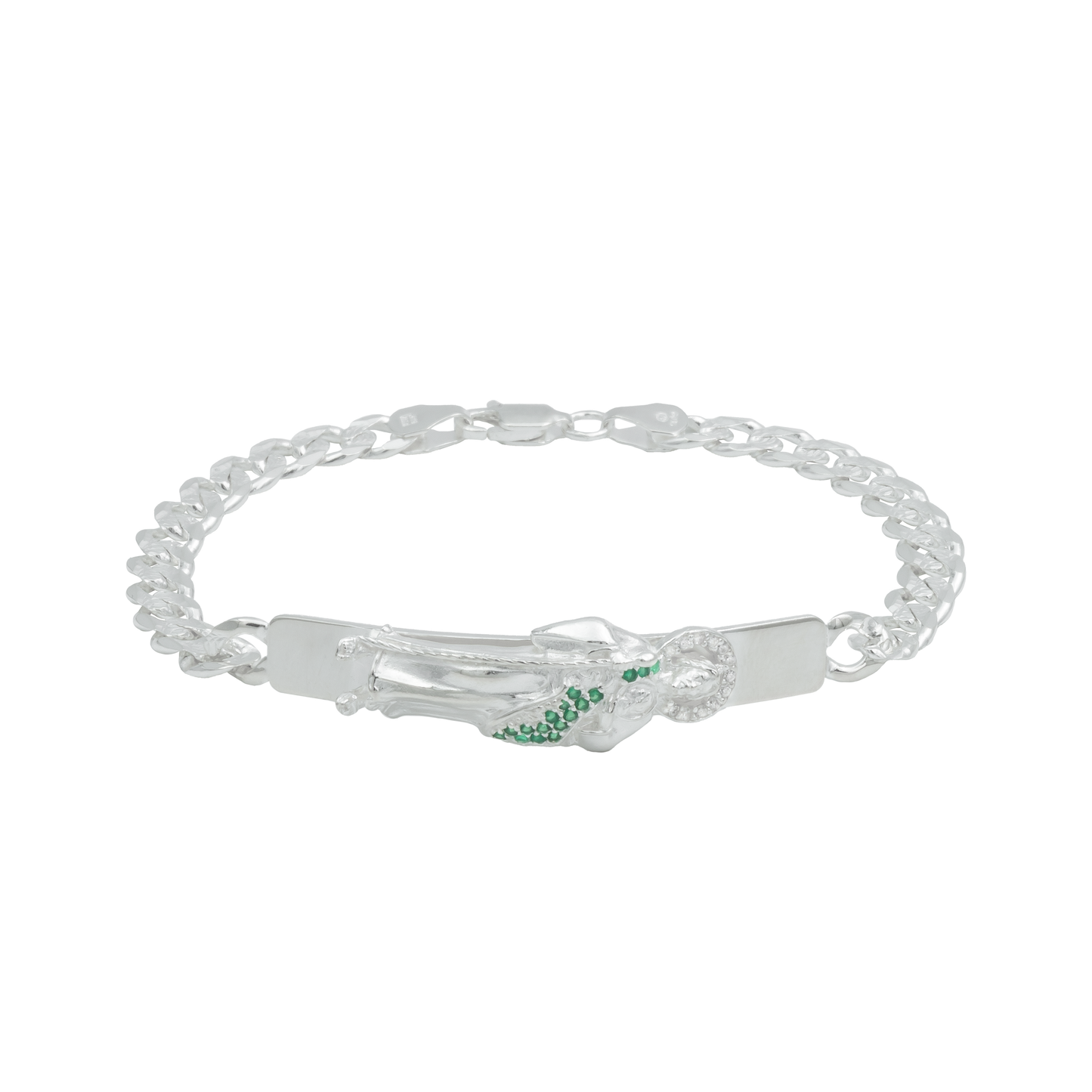 Esclava Cubana Gruesa Diamantada Hombre San Judas Plata 925