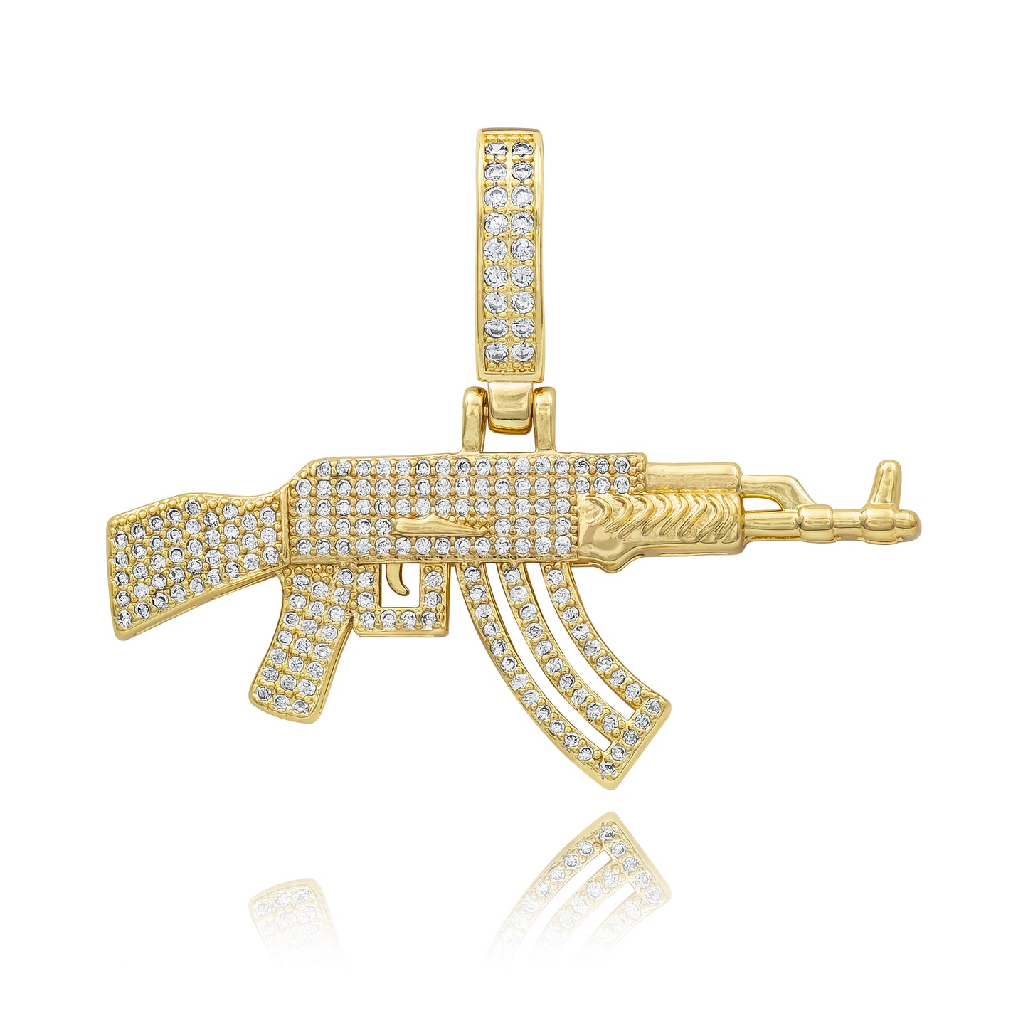 Joyaris Dije Cuerno De Chivo Hombre Zirconias 40x51mm Dorado