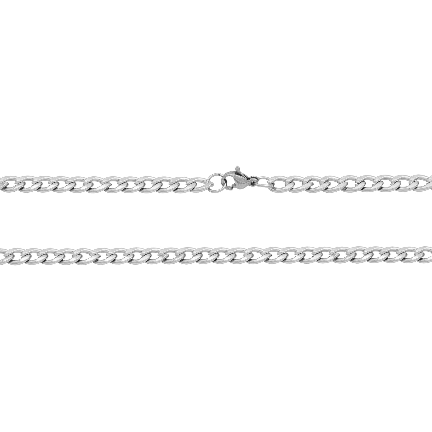 Cadena Collar Cubano De Hombre Mujer Acero Inox Plateado