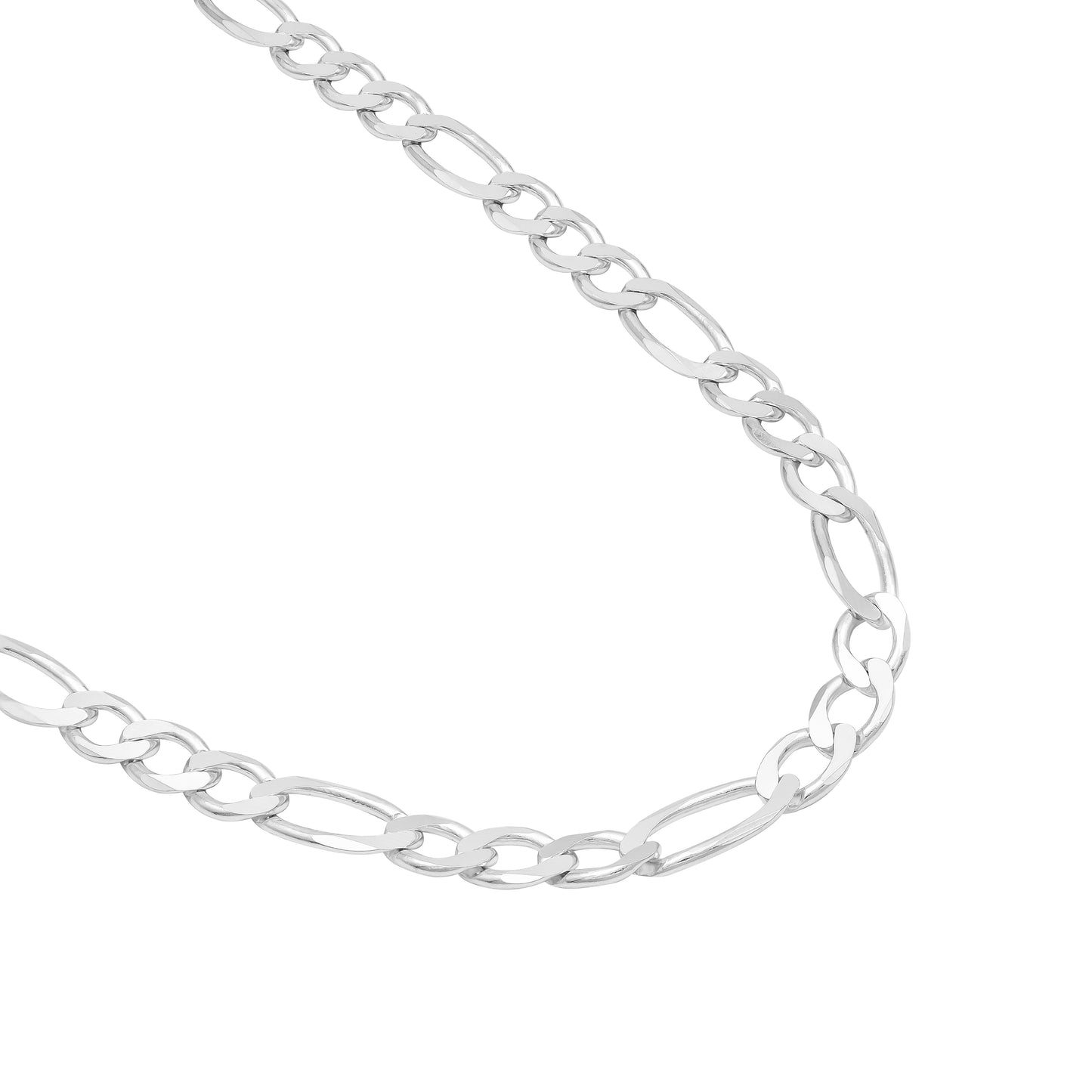 Cadena Gruesa De Plata 925 Hombre Fígaro 3x1 60 Cm X 8 Mm