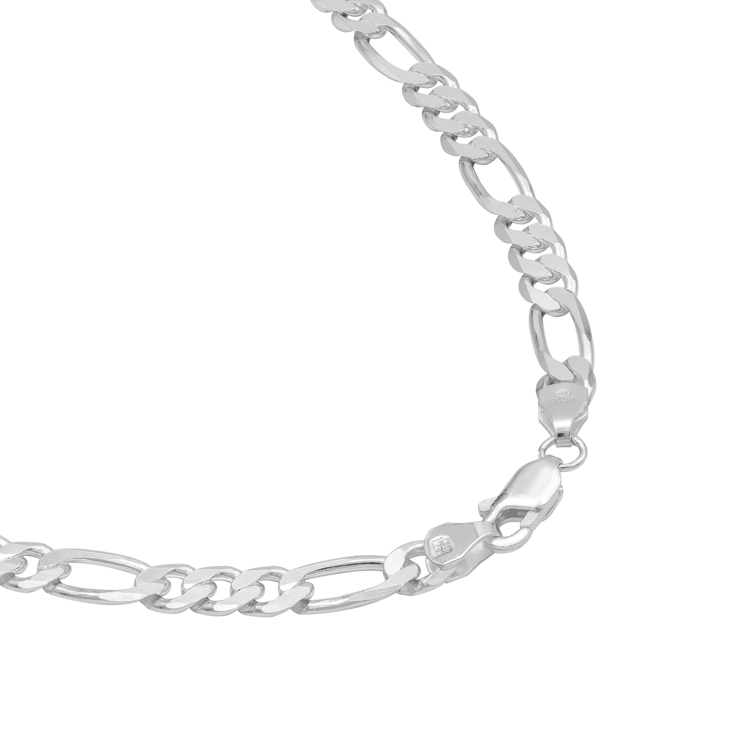 Cadena Gruesa De Plata 925 Hombre Fígaro 3x1 70 Cm X 6 Mm Plateado Largo/ancho 70 Cm X 6 Mm