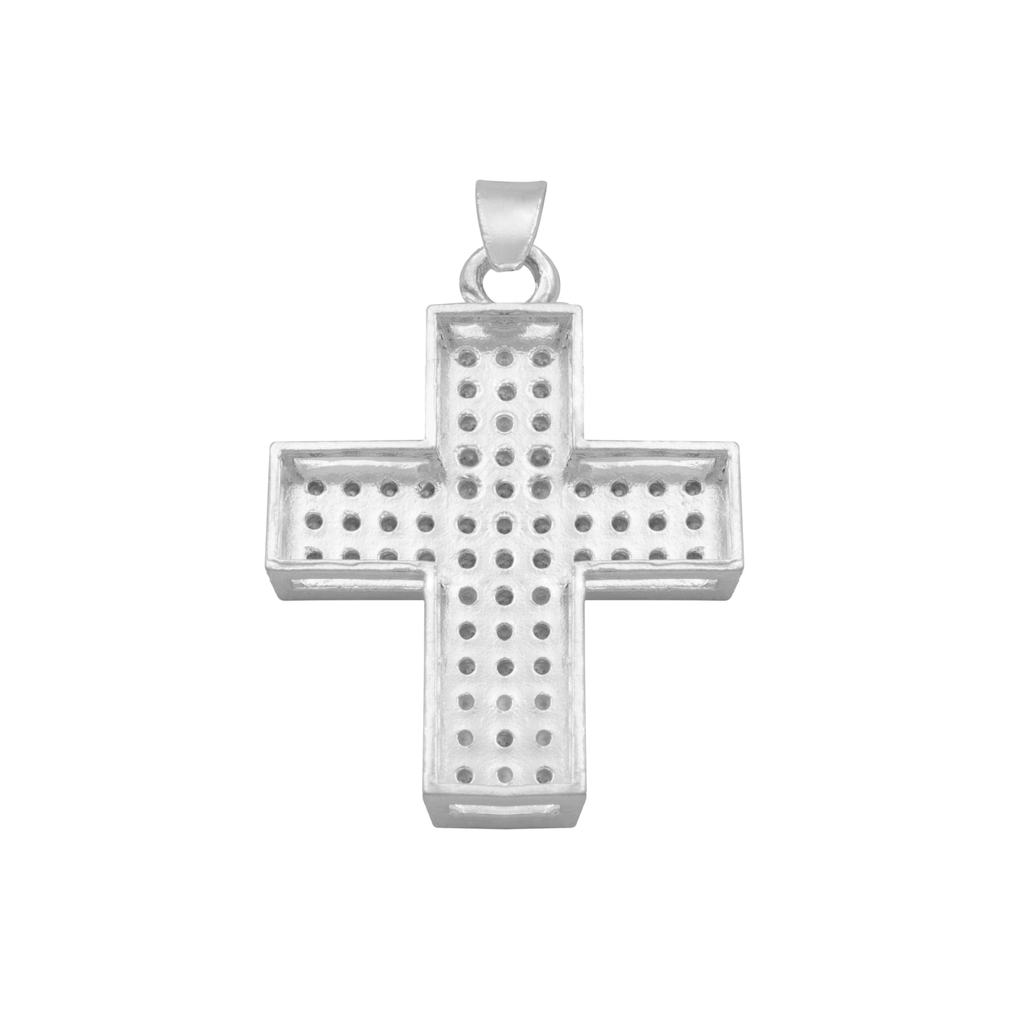 Dije Cruz Simetrica Zirconias Unisex Plata 925 2.9 Cm
