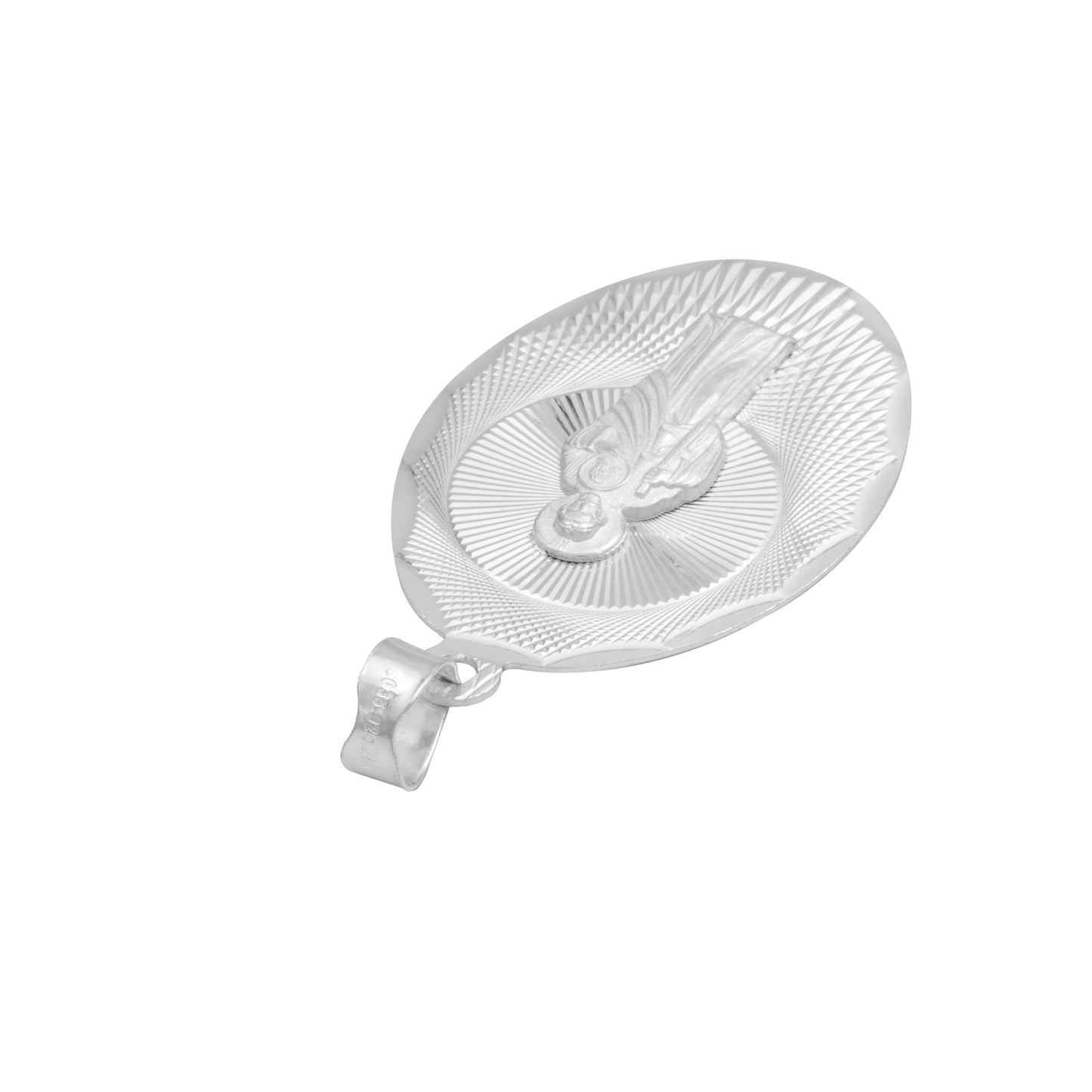 Dije Medalla Oval Diamantada San Judas Plata 925 2.5 Cm