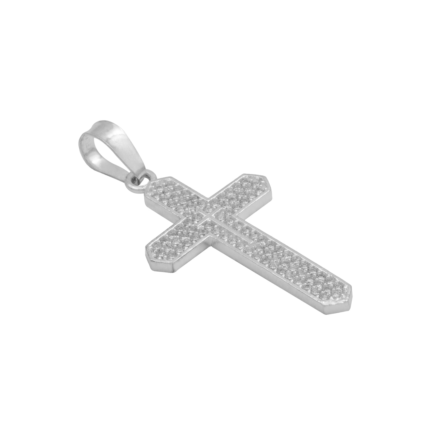 Dije Cruz Puntas Zirconias Hombre Regalo Plata 925 3.9 Cm