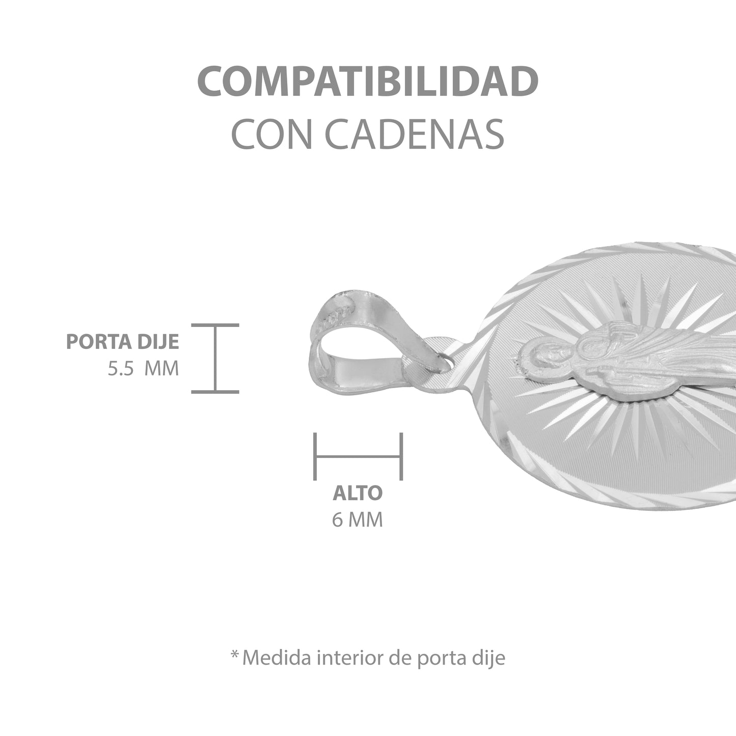 Dije Medalla Diamantada Estrella San Judas Plata 925 2.3 Cm
