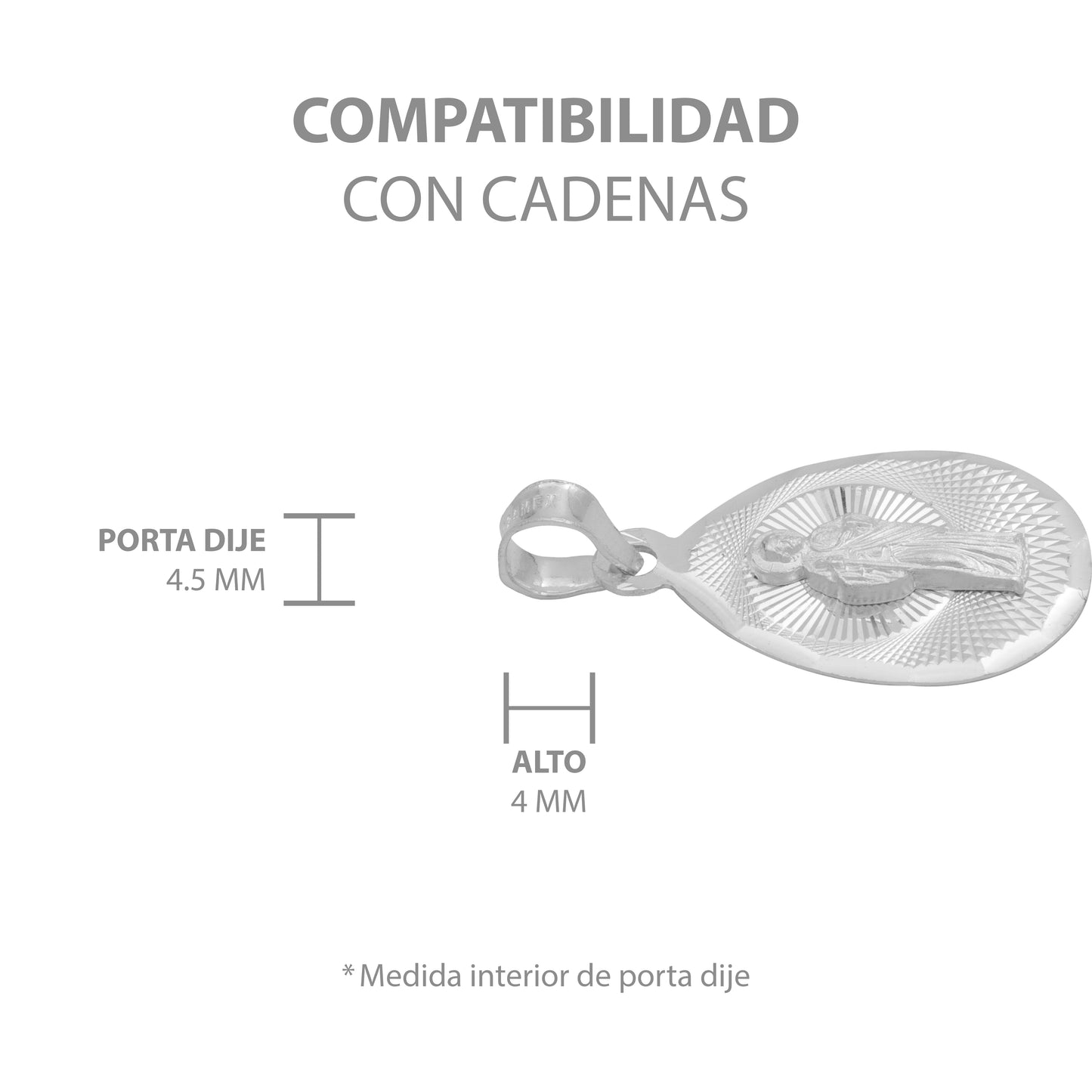 Dije Medalla Gota Diamantada San Judas Plata 925 1.4 Cm
