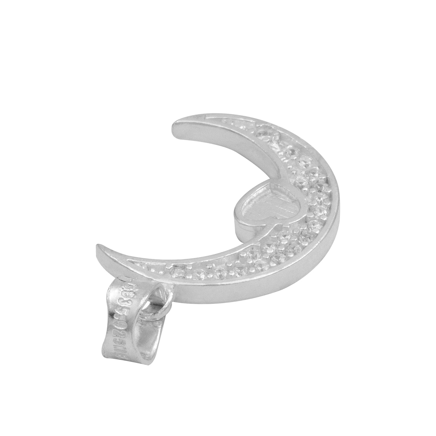 Dije Luna Corazón Zirconias Amor Regalo Mujer Plata 925
