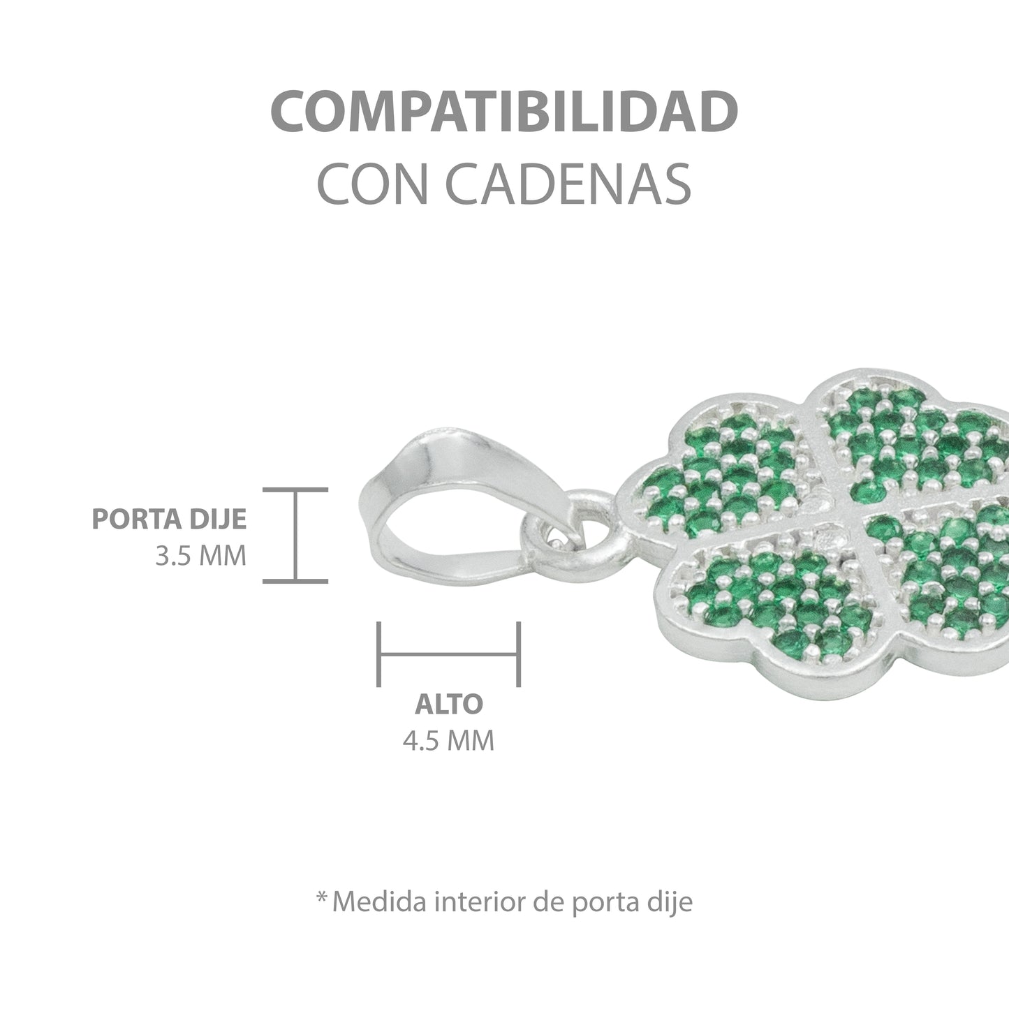 Dije Trebol Corazones Zirconias Amor Suerte Regalo Plata 925