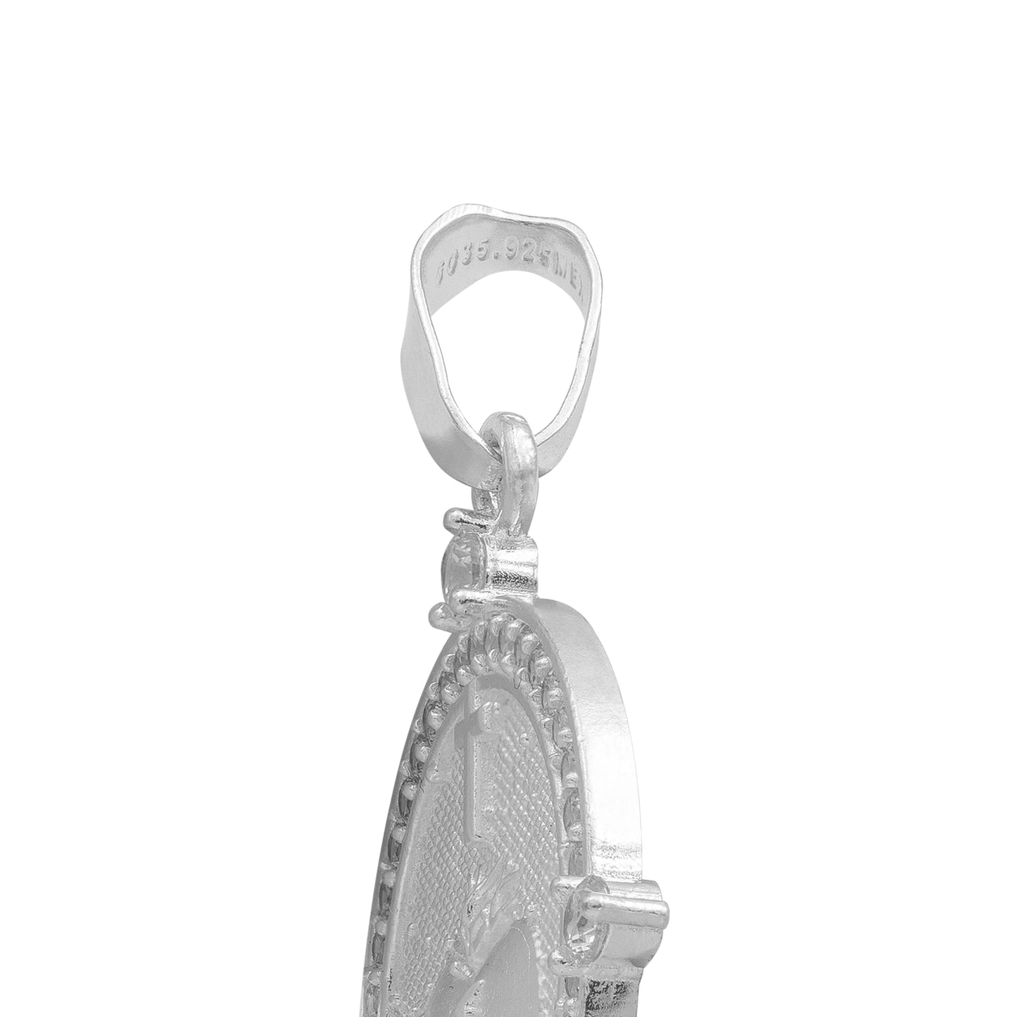 Dije Sagrado Corazón Jesus Cruz Zirconias Unisex Plata 925