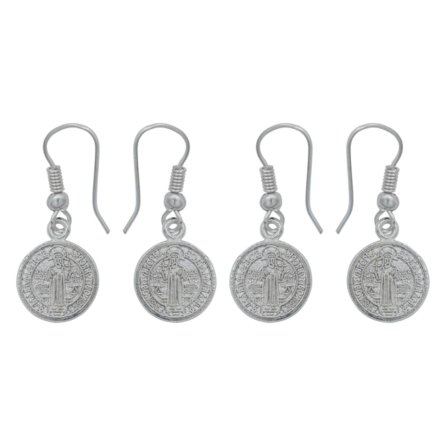 Kit 2 Pares Aretes Doble Vista Gancho San Benito Mujer