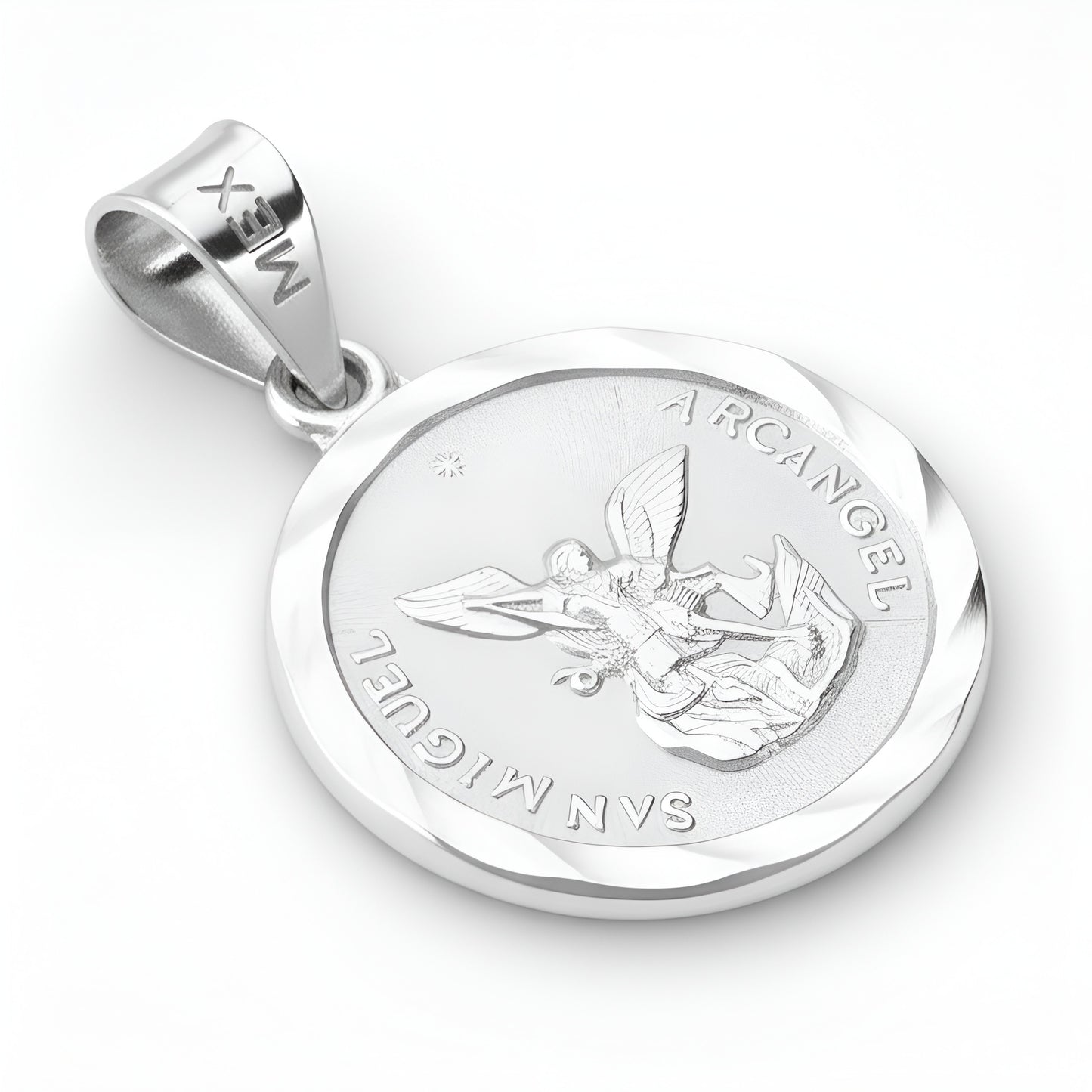 Dije Medalla San Miguel Arcangel Regalo Mediana Plata 925