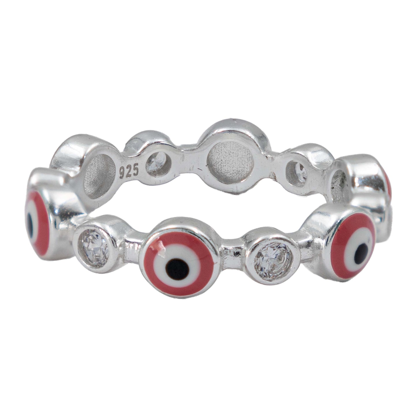 Anillo Ojo Turco Churumbela Completa Zirconias Plata 925