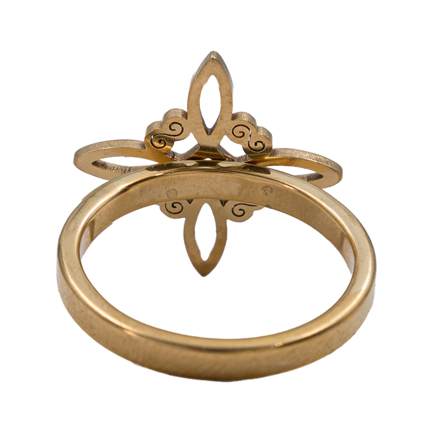 Anillo Nudo De Bruja Celta Laser Dorado Grande Hombre Mujer
