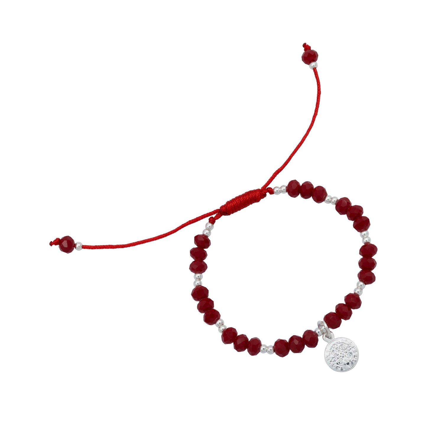 Pulsera Niño Artesanal Hilo San Benito Medalla Plata 925