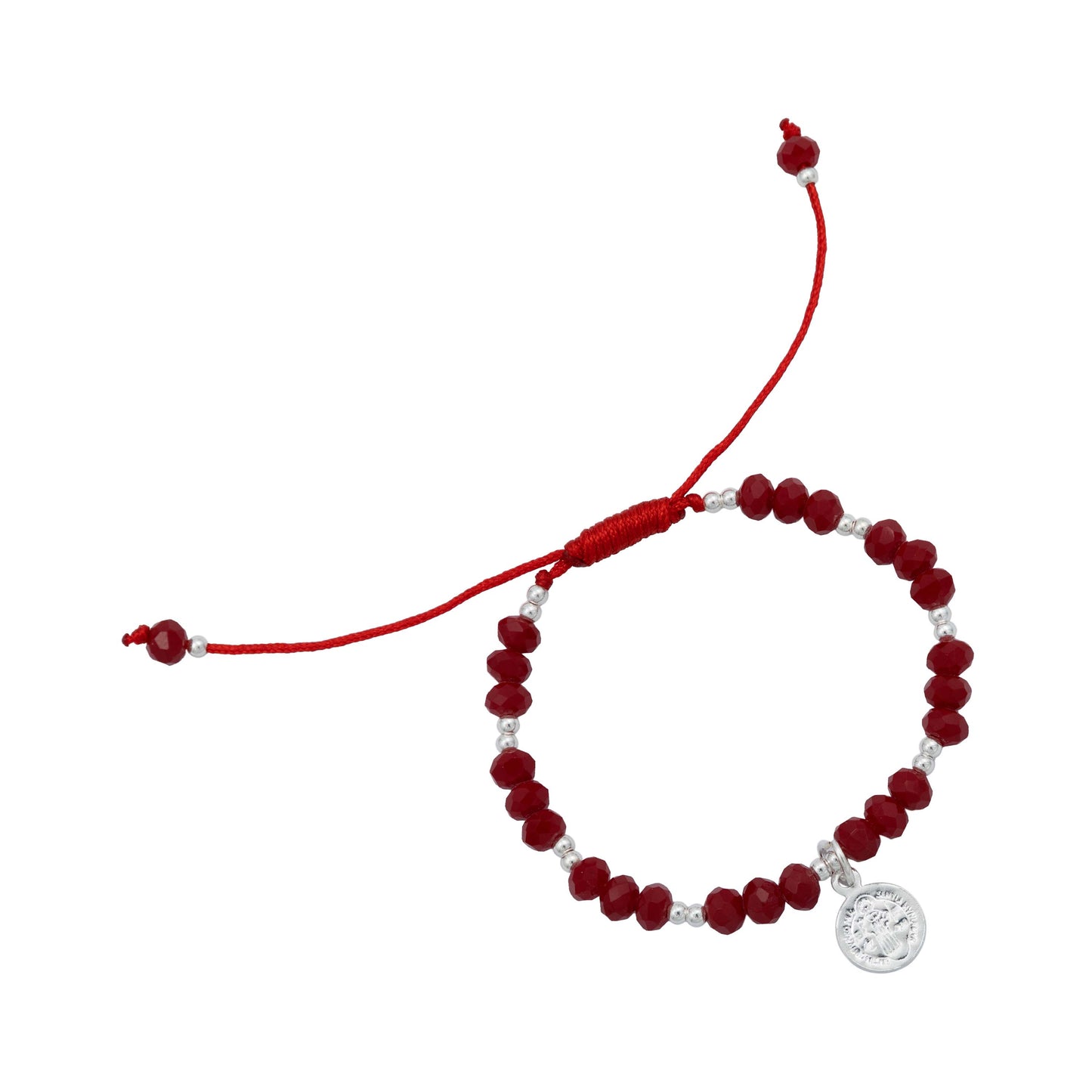 Pulsera Niño Artesanal Hilo San Benito Medalla Plata 925