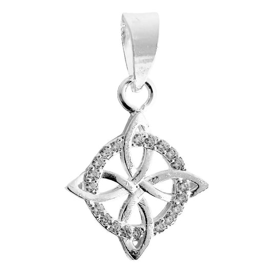 Dije Nudo De Bruja Celta Redondo Zirconias Plata Ley 925