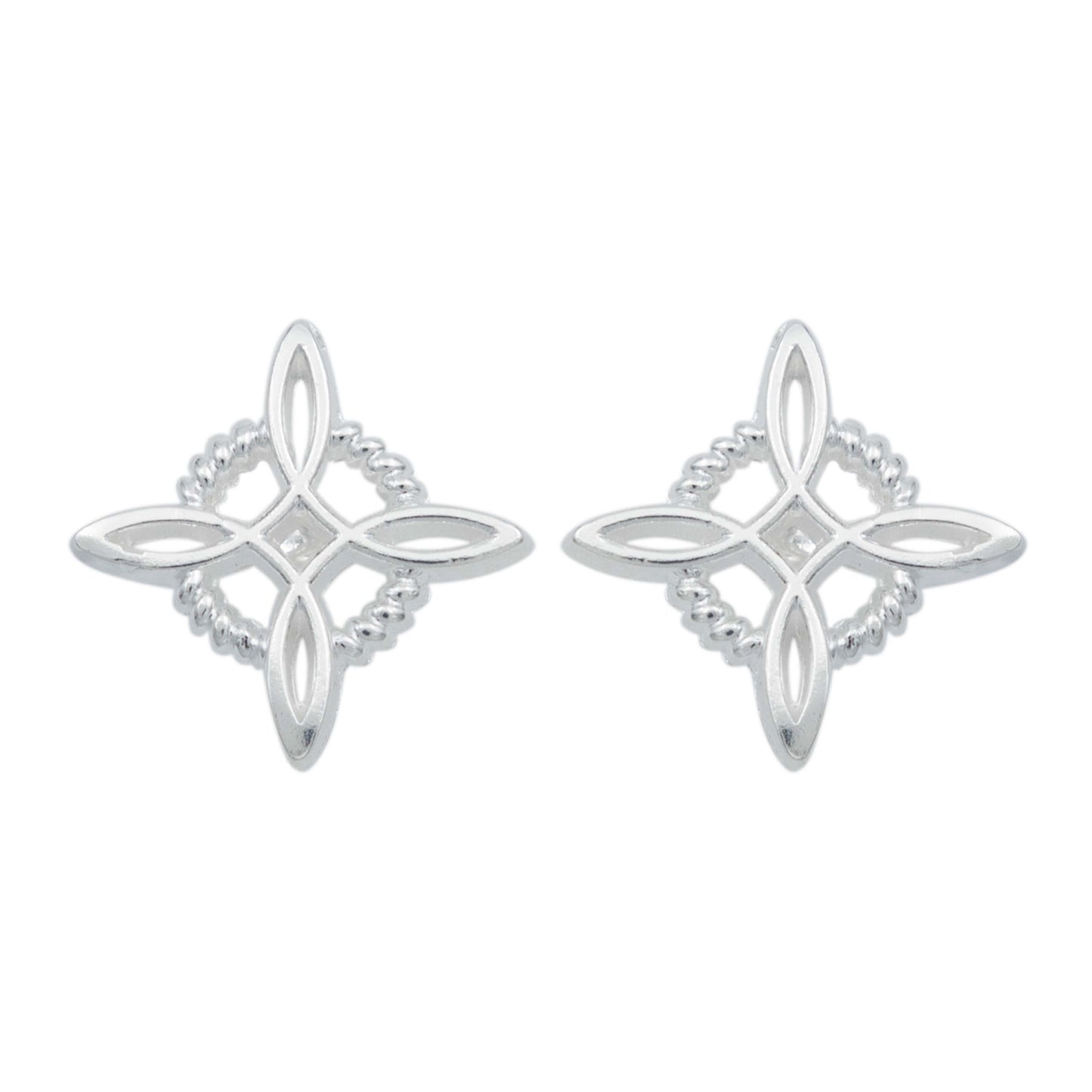 Arete Broquel Nudo Bruja Celta Clásico Liso Amuleto Plata925
