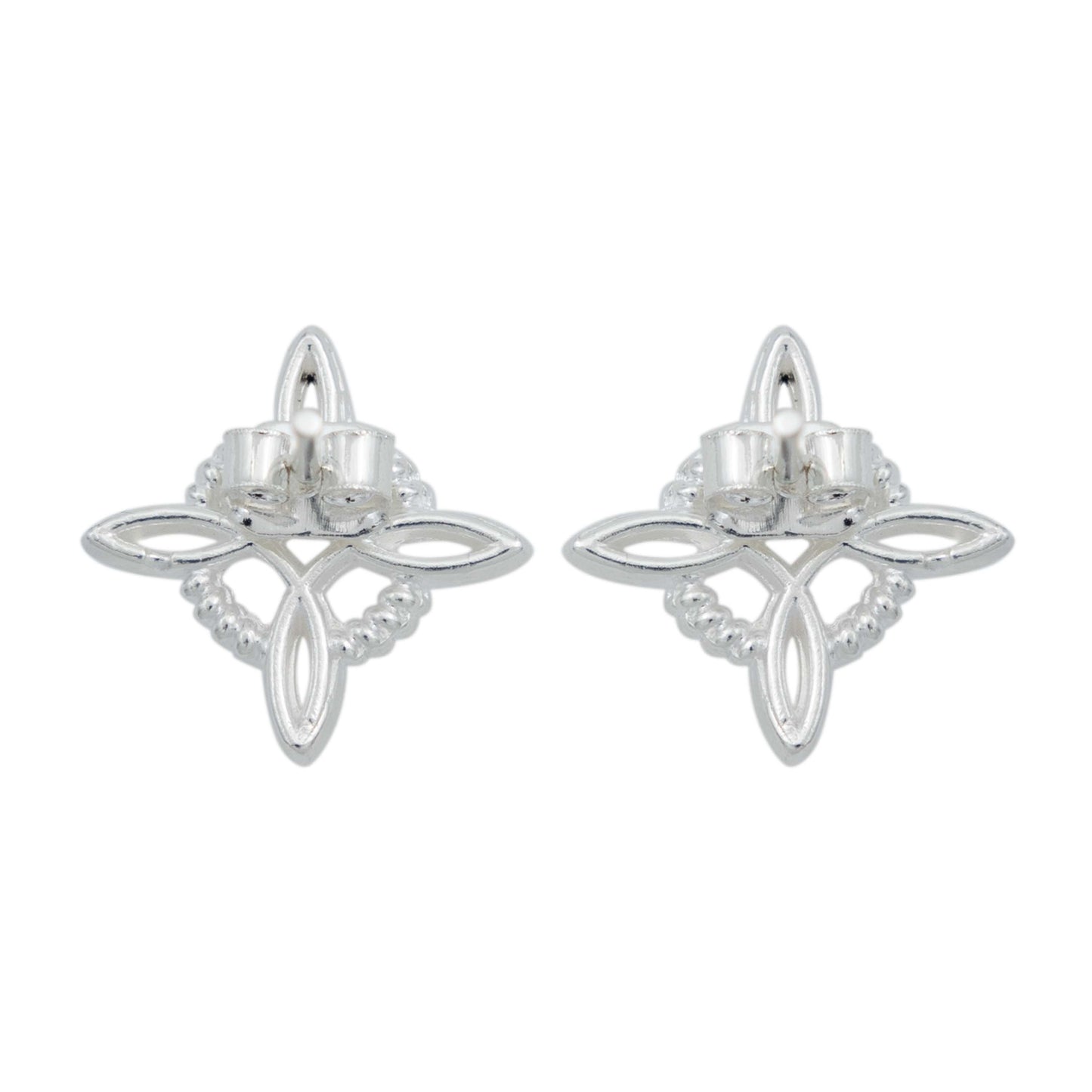 Arete Broquel Nudo Bruja Celta Clásico Liso Amuleto Plata925
