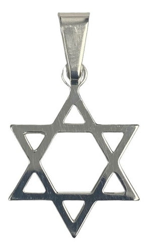 Dije Estrella De David Lisa En Plata 925 + Cadena Plata 925