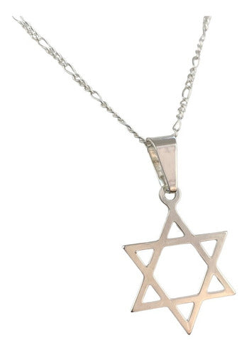 Dije Estrella De David Lisa En Plata 925 + Cadena Plata 925