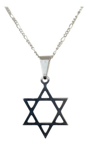Dije Estrella De David Lisa En Plata 925 + Cadena Plata 925