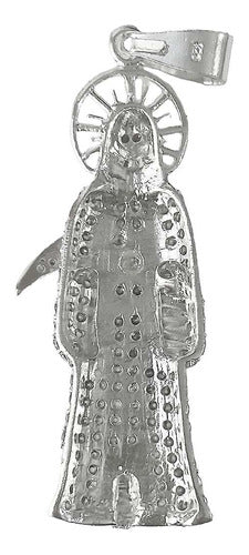 Medalla De La Santa Muerte Con Zirconias En Plata 925