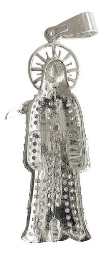 Medalla De La Santa Muerte Con Zirconias En Plata 925