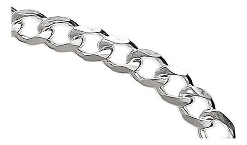 Cadena Cubana Gruesa Plata 925 Hombre Barbado 60cm X 4mm