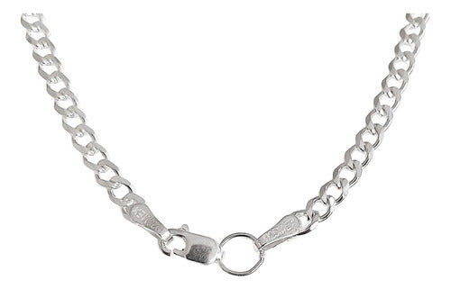 Cadena Cubana Gruesa Plata 925 Hombre Barbado 60cm X 4mm