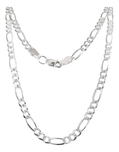 Collar Cadena 3x1 Cartier Diamantada Plata 925 60 Cm X 4 Mm