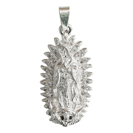 Dije Virgen De Guadalupe Mediano Zirconias Plata 925