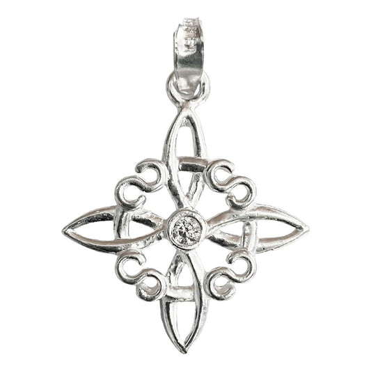 Dije Nudo De Bruja Celta Zirconia Centro Plata Ley 925
