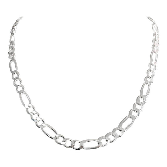 Cadena Gruesa De Plata 925 Hombre Fígaro 3x1 65 Cm X 9 Mm