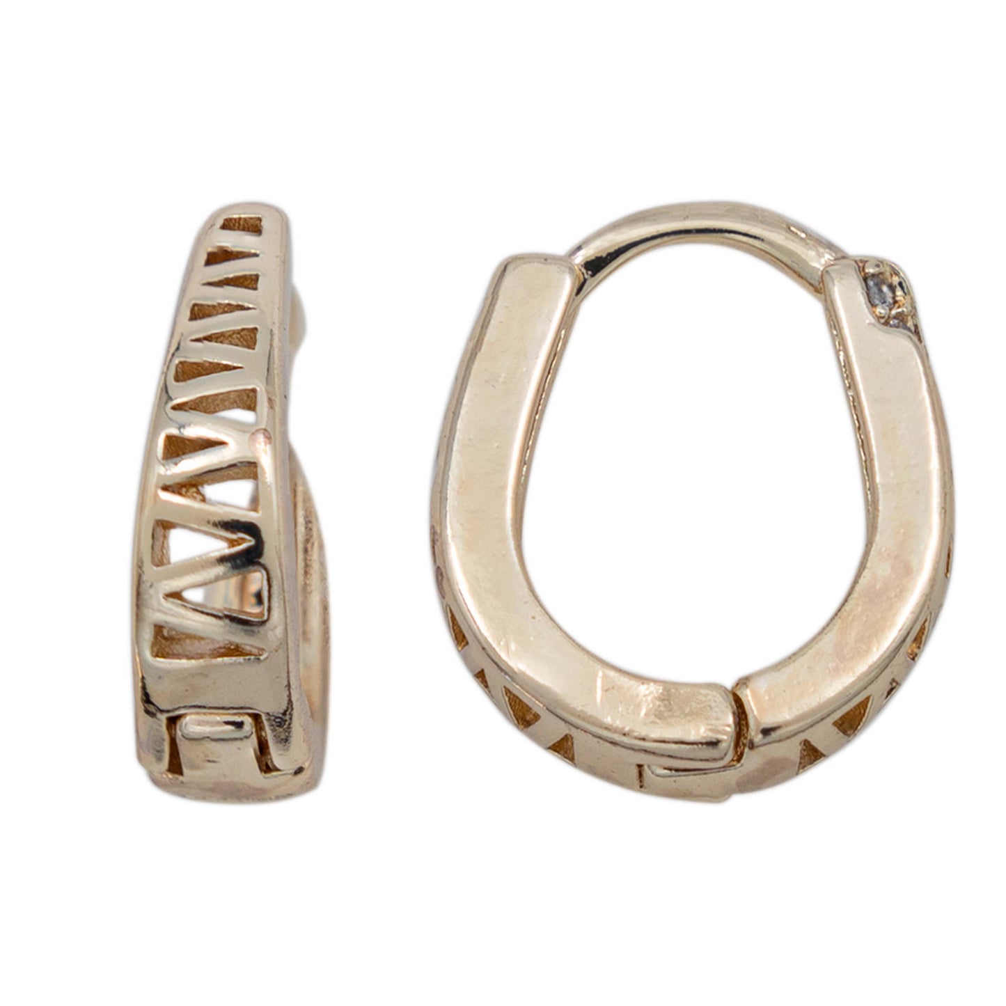 Arracadas Oro Laminado Piedras Huggie Mujer Mariposa Estuche