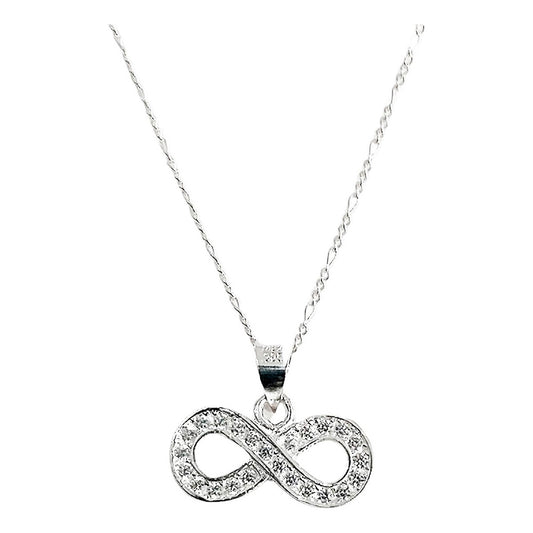 Collar Infinito Mujer Zirconias Amor Regalo Plata 925