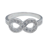 Anillo Infinito Zirconias Amor Regalo Mujer Plata 925