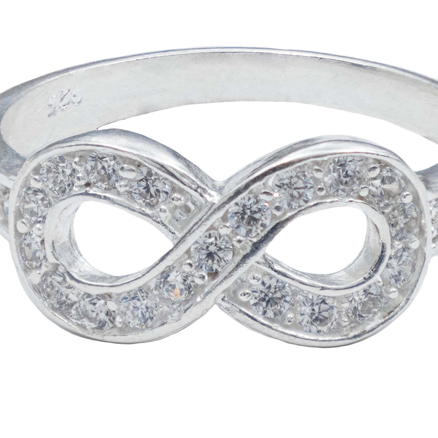 Anillo Infinito Zirconias Amor Regalo Mujer Plata 925