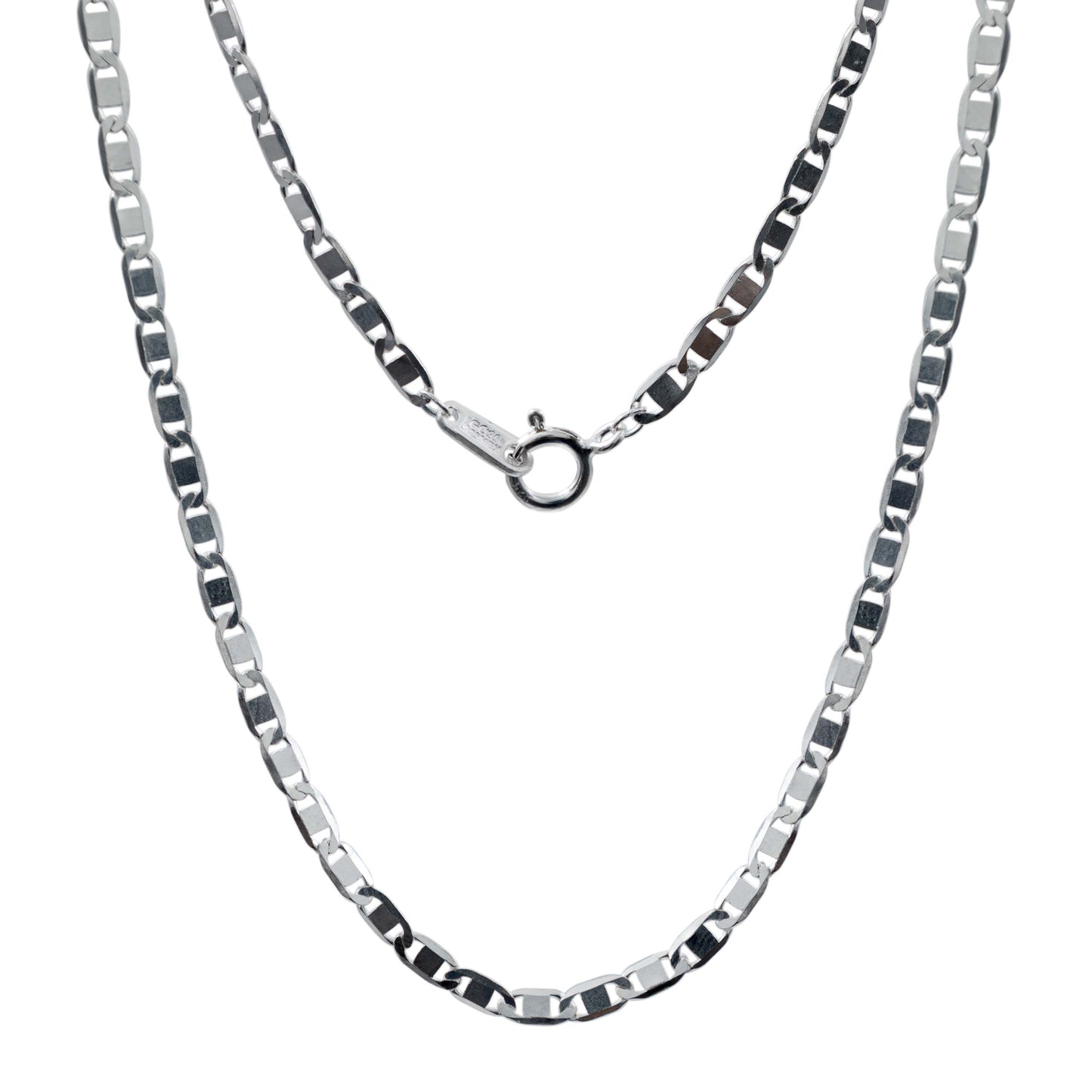 Cadena De Plata Ley .925 Marinera Lisa 45 Cm X 2 Mm