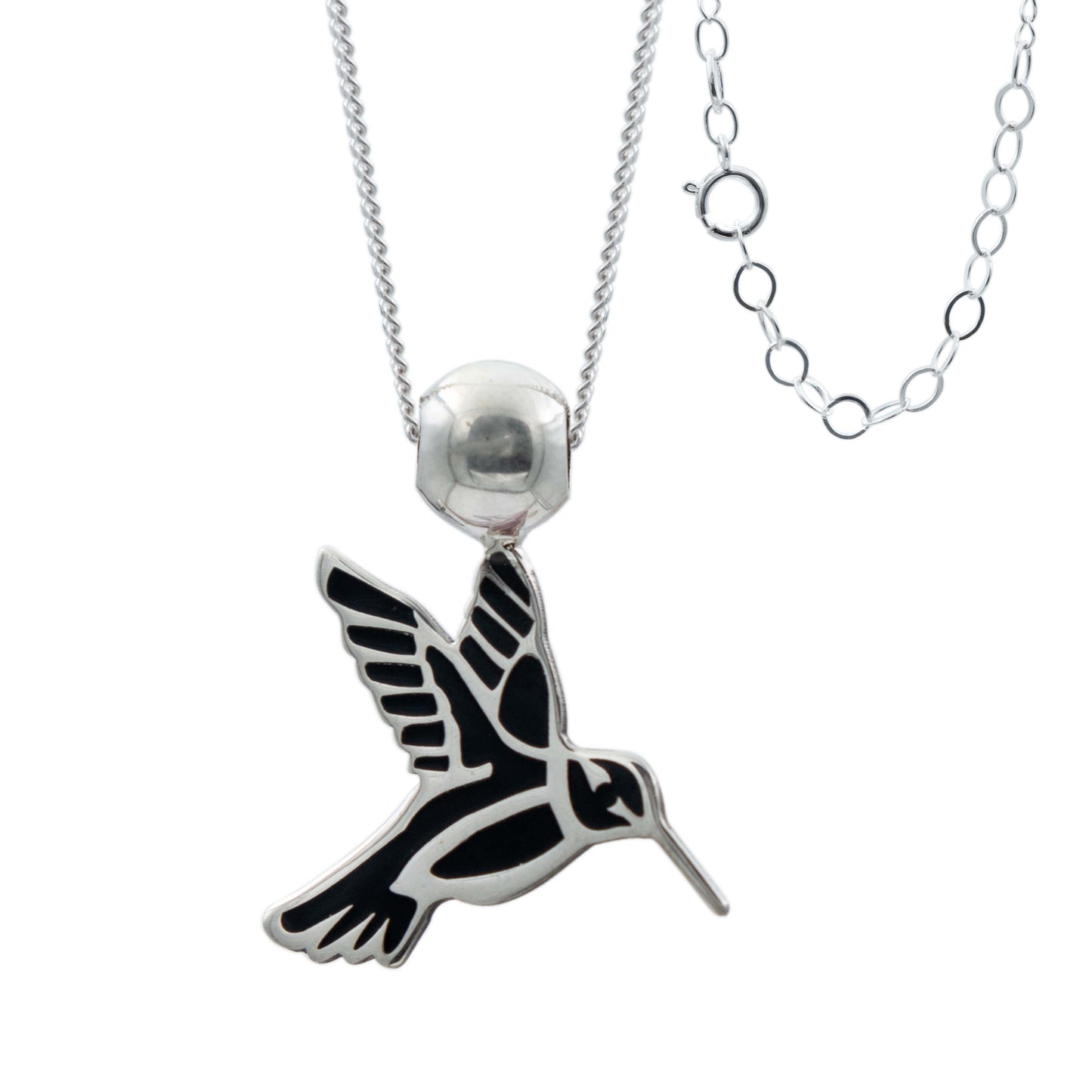 Collar Ajustable Colibri Esmaltado Mujer Regalo Plata 925