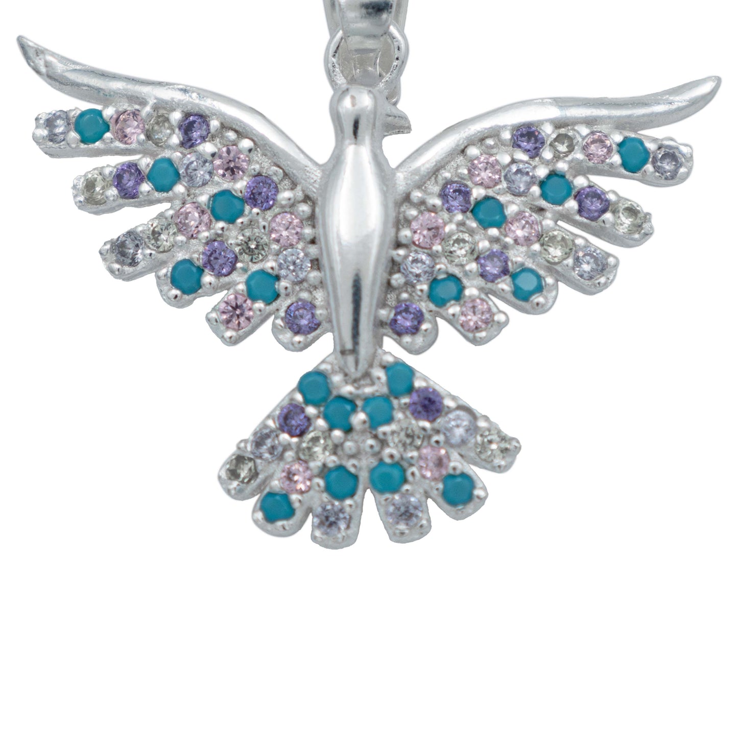 Dije Colibri Mediano Zirconias Amor Regalo Mujer Plata 925
