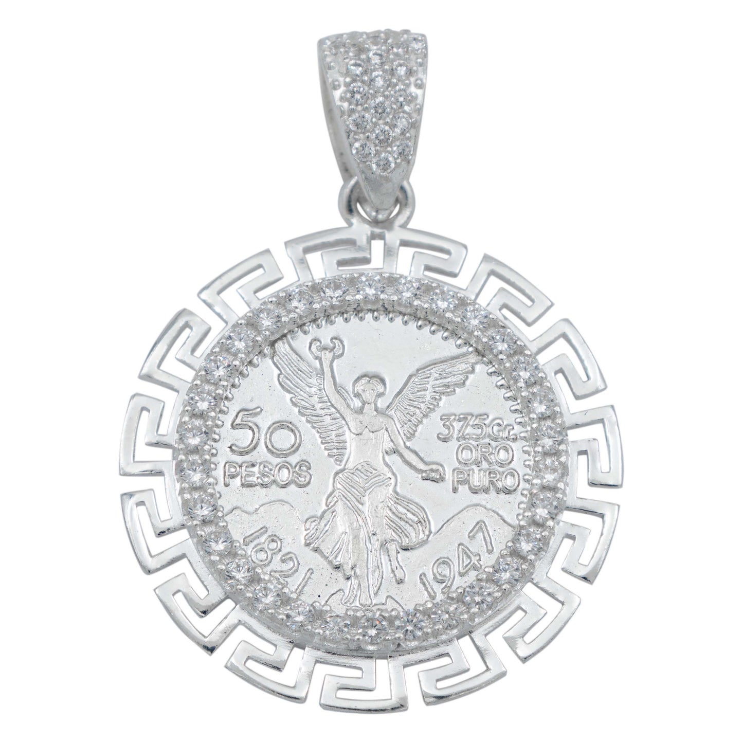 Dije Angel Centenario Grecas Diamantada Zirconias Plata 925