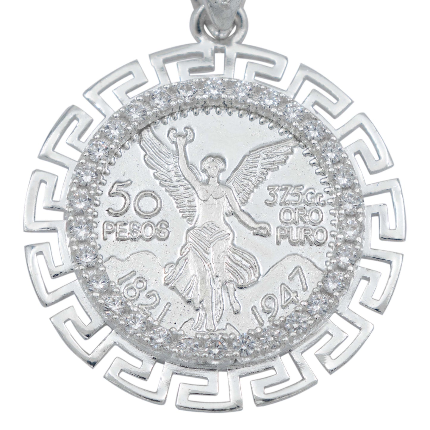 Dije Angel Centenario Grecas Diamantada Zirconias Plata 925