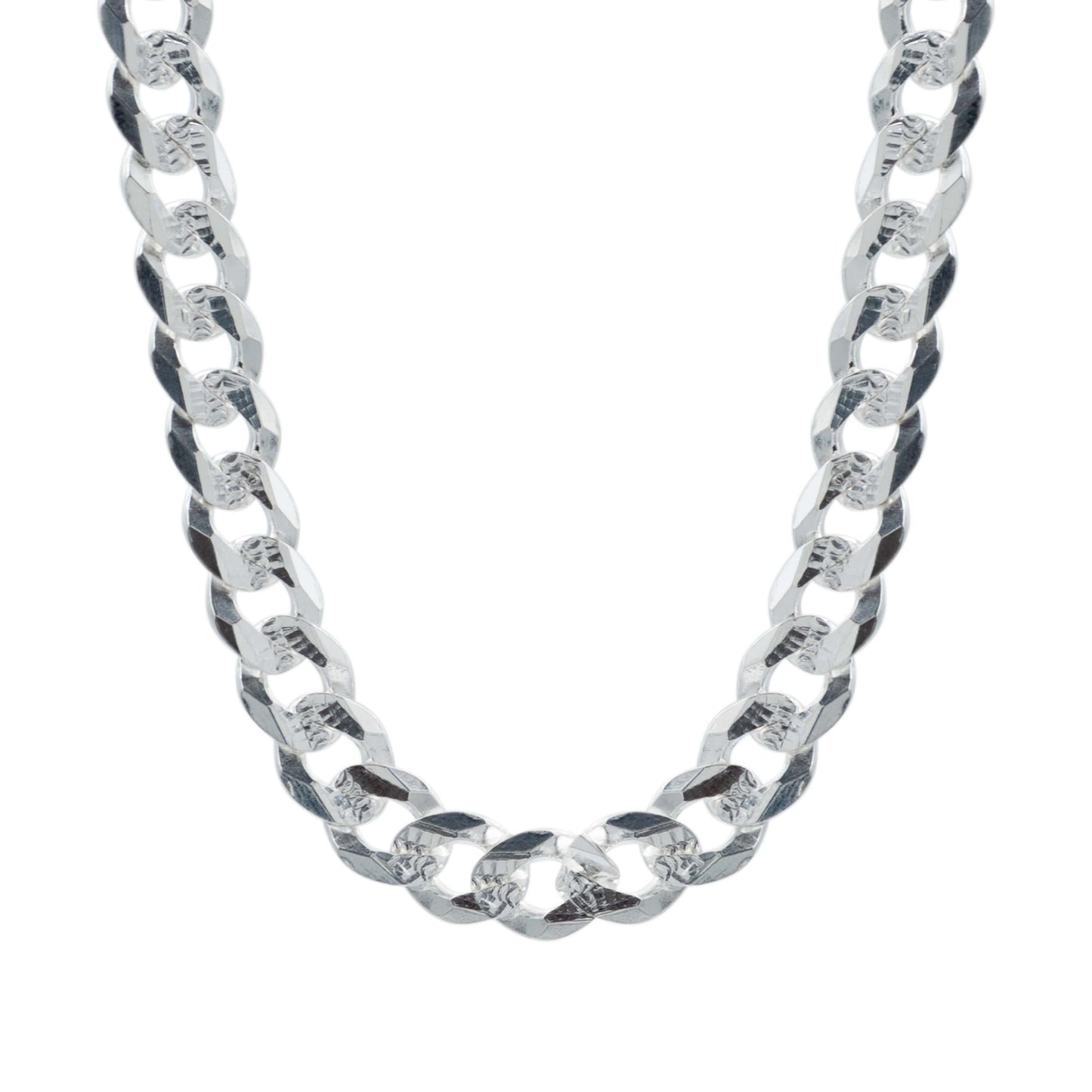 Cadena Cubana Gruesa Diamantada Plata 925 Hombre 80 Cm X 7mm